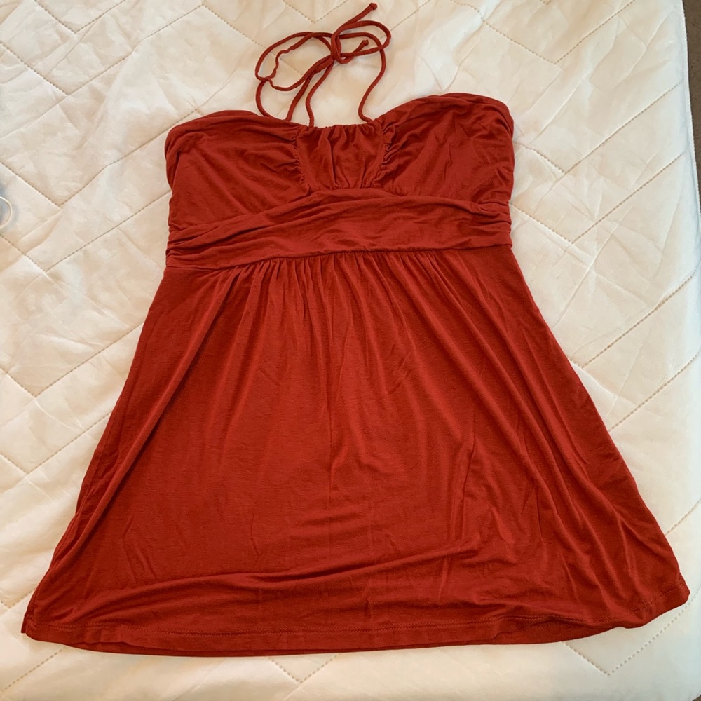 Lush twisted halter top Rust